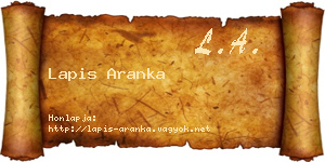 Lapis Aranka névjegykártya